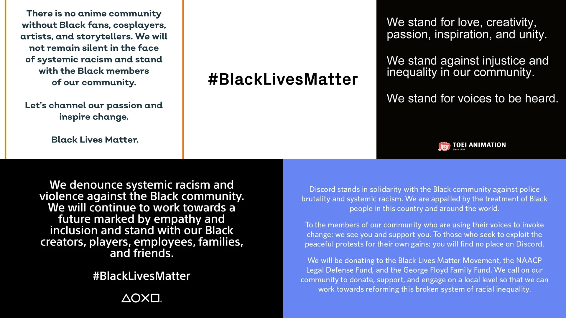 Video game and animation companies are standing up against racism, violence and hate