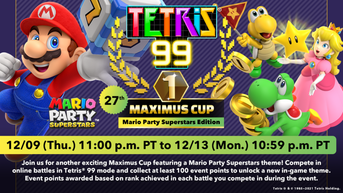 La 27a Copa Maximus de Tetris 99 con Mario Party Superstars